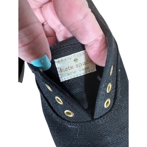 Kate Spade X Keds Black Laceless Slip on Flat Sneakers Women Sz 5.5 - Picture 7 of 9